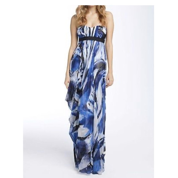 BCBG MAXAZARIA BLUE GOWN SIZE 4 - Picture 1 of 8
